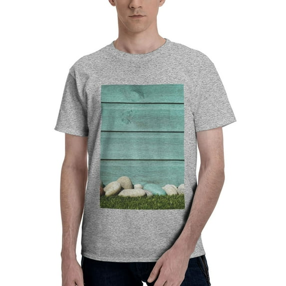 Bingfone Wood Grain Men'S Loose Fit Short-Sleeve Pocket T-Shirt