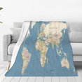 thumbnail image 1 of Bingfone World Map Print Flannel Fleece Blanket Throw Blanket For Bed,Sofa,Couch,Travel,Camping(40"X30"), 1 of 9