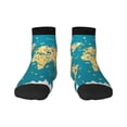 thumbnail image 1 of Bingfone World Map With Landmarks Design Patterned Men'S Women'S Casual Cotton Socks, 1 of 9