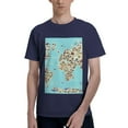 thumbnail image 1 of Bingfone World Travel Line Icons Map Men'S Loose Fit Short-Sleeve Pocket T-Shirt, 1 of 7