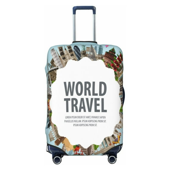Bingfone World Travel Luggage Cover Washable Suitcase Cover Protector Anti-Scratch Suitcase Cover Fits 18-32 Inch Luggage
