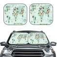 thumbnail image 1 of Bingfone World Travel Map Print 2-Piece Sun Shade Front Windshield - Foldable Car Front Window Sunshades For Most Sedans Suv Truck - Large, 1 of 7