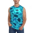 thumbnail image 1 of Bingfone World Turtle Day Pattern Men's Tank Tops Workout Sleeveless Tee Shirts Running Beach Tanks for Men-Medium, 1 of 8