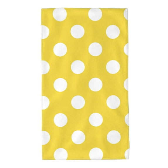 Bingfone Yellow And White Polka Dot Ultra Absorbent & Soft Hand Towels for Bath, Hand, Face, Gym and Spa-27.5x16in