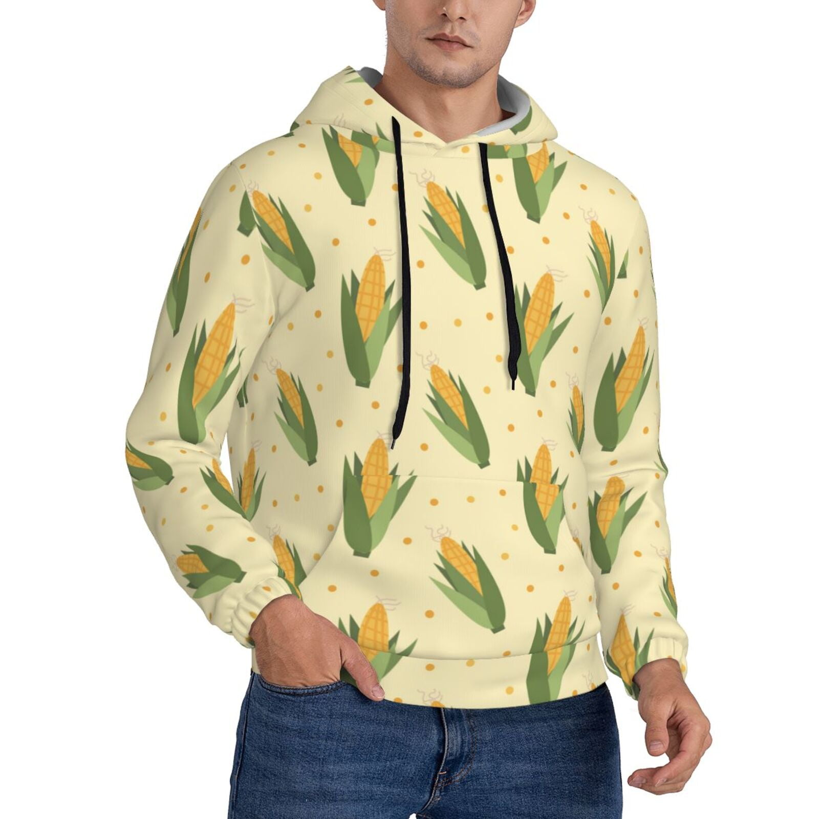 Yellow Pineapple Print Men's Hoodie