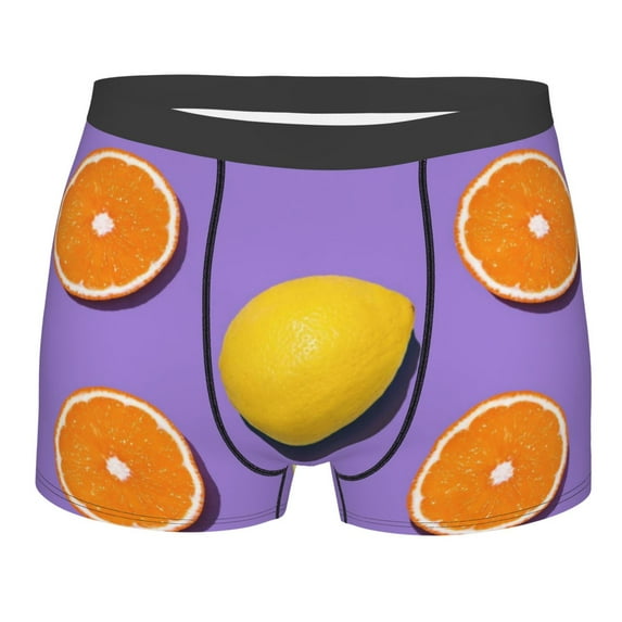 Bingfone Yellow Lemon And Orange Men'S Underwear - Casual Stretch Boxer Briefs-Small
