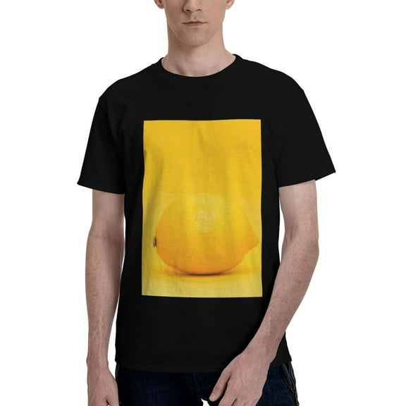 Bingfone Yellow Lemon Men'S Loose Fit Short-Sleeve Pocket T-Shirt