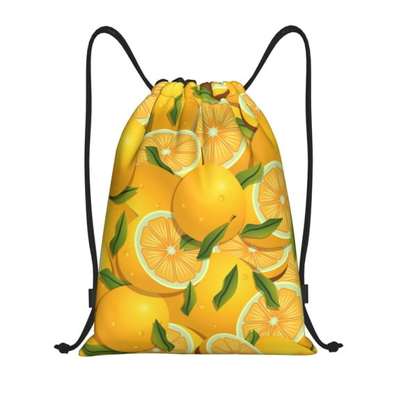 Bingfone Yellow Limes Drawstrings Backpacks Bags For Men Women Gym Drawstrings Bag