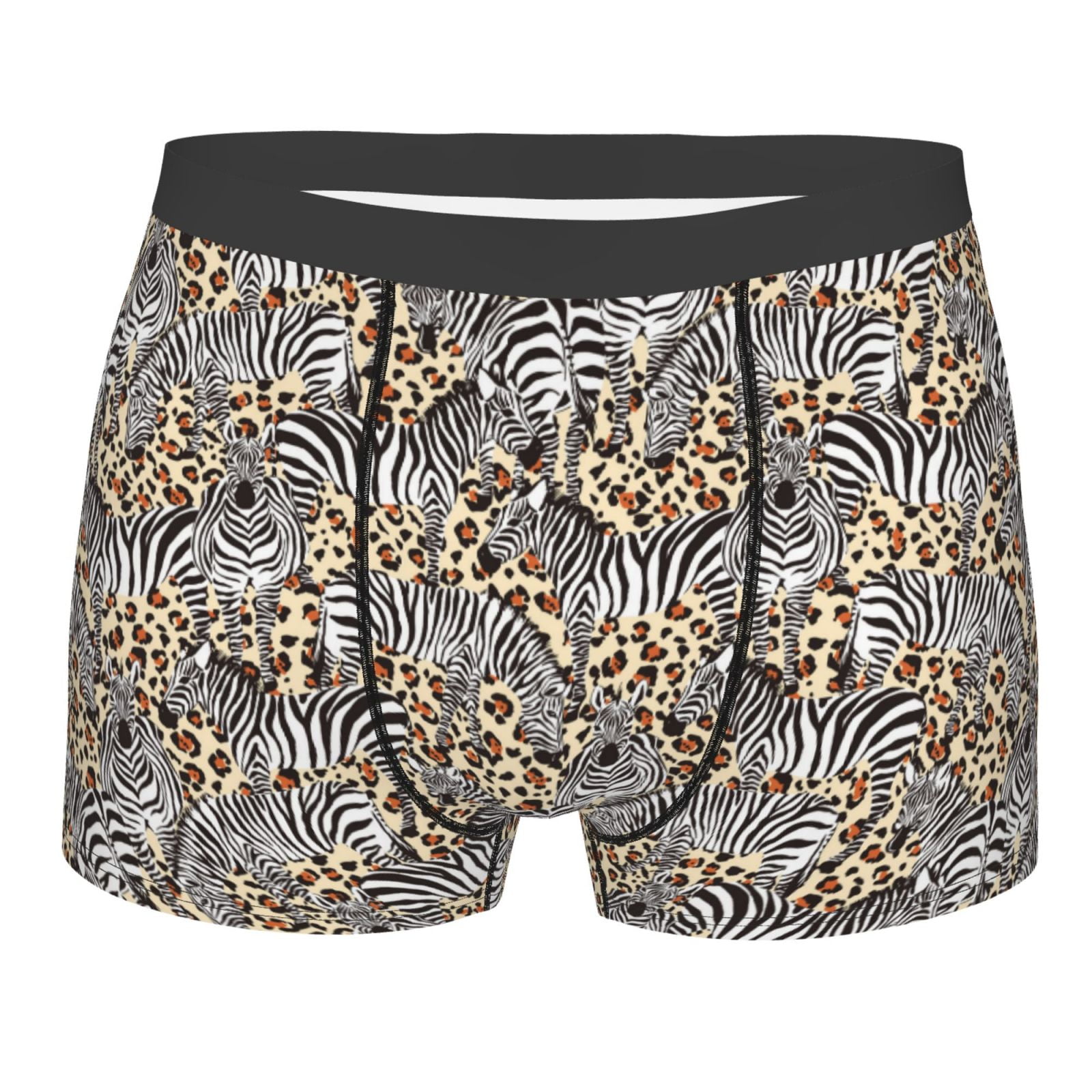 Bingfone Zebra Men's Underwear Casual Stretch Boxer BriefsMedium