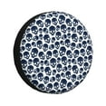 thumbnail image 1 of Bingfone black Skull white Spare Tire Cover Weatherproof Universal Wheel Protectors for RV Camper Travel Trailer SUV Truck-16 inch, 1 of 8