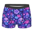 thumbnail image 1 of Bingfone blue Skull purple flower1 Men's Underwear - Casual Stretch Boxer Briefs-Medium, 1 of 7