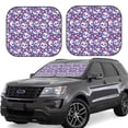 thumbnail image 1 of Bingfone blue flower Skull colorful Windshield Sun Shade 2-Piece Foldable Car Front Window Sunshade for Most Sedans SUV Truck - Medium, 1 of 7