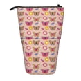 thumbnail image 1 of Bingfone colorful Butterfly Daisy Print Telescopic Pencil Bag Pen Holder Pop Up Stationery Case, Stand-up Retractable Transformer Bag Standing Organizer, 1 of 6