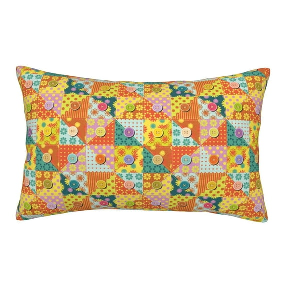 Bingfone different patchwork Standard Size Pillowcase, Long Staple Pure Cotton Envelope Closure Pillow Cover-14"x20"