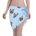 thumbnail image 1 of Bingfone french Bulldog Face Women's Sarong Swimsuit Cover Ups Bathing Suit Coverups Chiffon Beach Wrap Skirts, 1 of 7