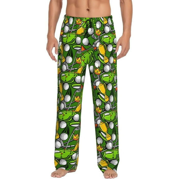 Bingfone golf Sport club Mens All Over Print Sleep Pajama Pants-Medium