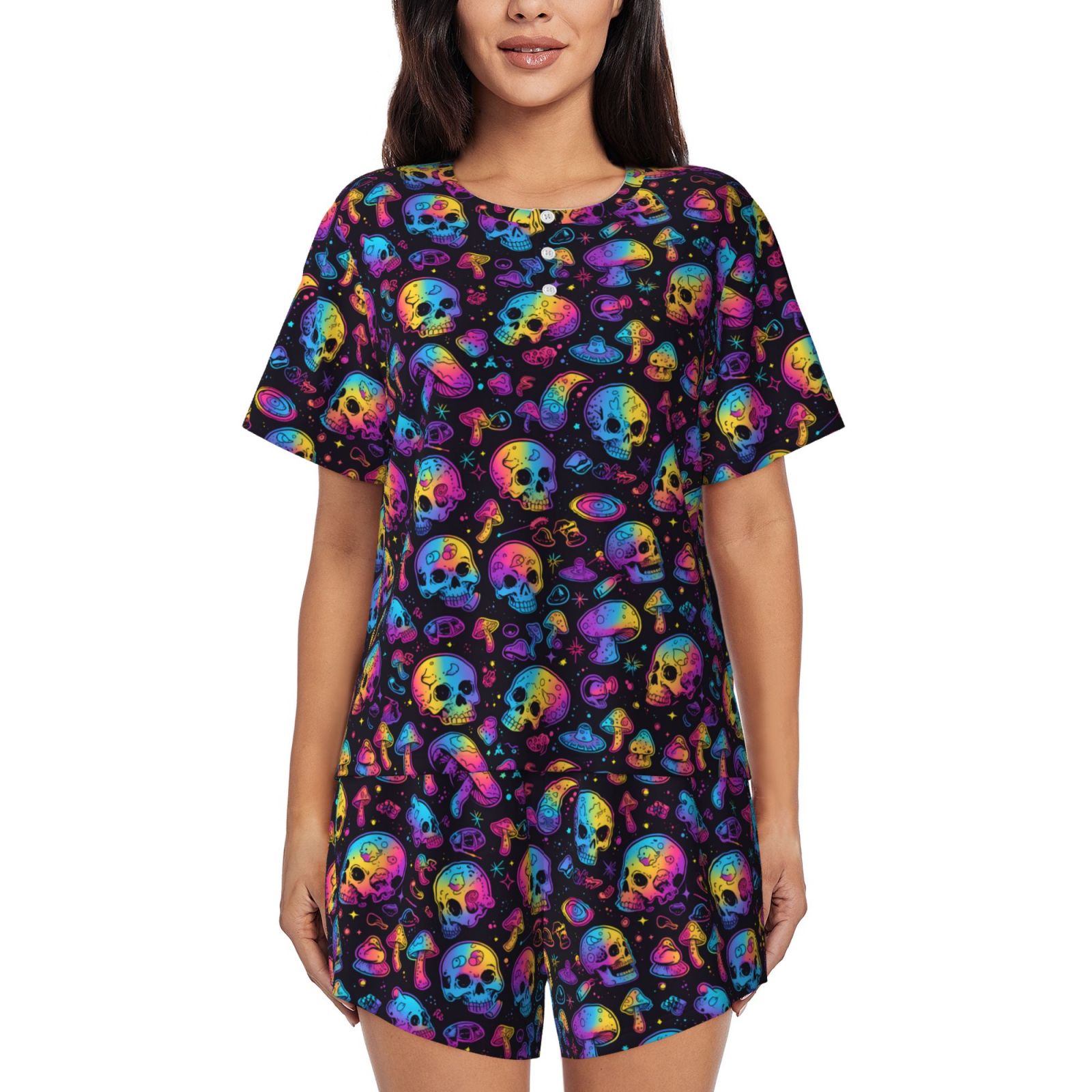 Hearty Skull Print Loungewear Set main image 0
