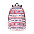 Bingfone red blue Snow Mountain Print Canvas College Laptop Backpack