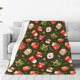 Bingfone red green coffee cup Print Flannel Fleece Blanket Throw