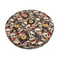 thumbnail image 1 of Bingfone rock Skull record artist Padded Round Bar Stool Cover Cushion with Elastic Fabric Round Chair Seat - rock Skull record artist, 1 of 7