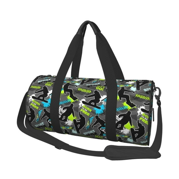 Bingfone sport sonw board Print Gym Duffle Backpack for Men Women,Travel Weekender Carry-On Bags with Detachable Back Pack Straps for Traveling Overnight Climb Sports
