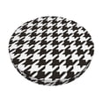 thumbnail image 1 of Bingfone12 Inch Padded Round Bar Stool Cover Cushion With Elastic Fabric Round Chair Seat - Houndstooth Black And White, 1 of 7