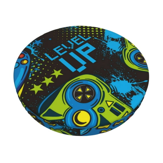 Bingfone12 Inch Padded Round Bar Stool Cover Cushion With Elastic Fabric Round Chair Seat - Play Game