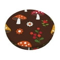 thumbnail image 1 of Bingfone12 Inch Padded Round Bar Stool Cover Cushion With Elastic Fabric Round Chair Seat - Woodland Mushroom With Flowers And Berries, 1 of 7