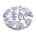 thumbnail image 1 of Bingfone12 inch Padded Round Bar Stool Cover Cushion with Elastic Fabric Round Chair Seat - World Travel2, 1 of 7