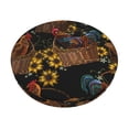 thumbnail image 1 of Bingfone13 Inch Padded Round Bar Stool Cover Cushion With Elastic Fabric Round Chair Seat - Embroidery Chicken Rooster And Sunflowers, 1 of 7