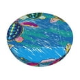 thumbnail image 1 of Bingfone13 Inch Padded Round Bar Stool Cover Cushion With Elastic Fabric Round Chair Seat - Little Sea Turtles, 1 of 7