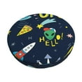 thumbnail image 1 of Bingfone13 inch Padded Round Bar Stool Cover Cushion with Elastic Fabric Round Chair Seat - Funny Spaceships, 1 of 7