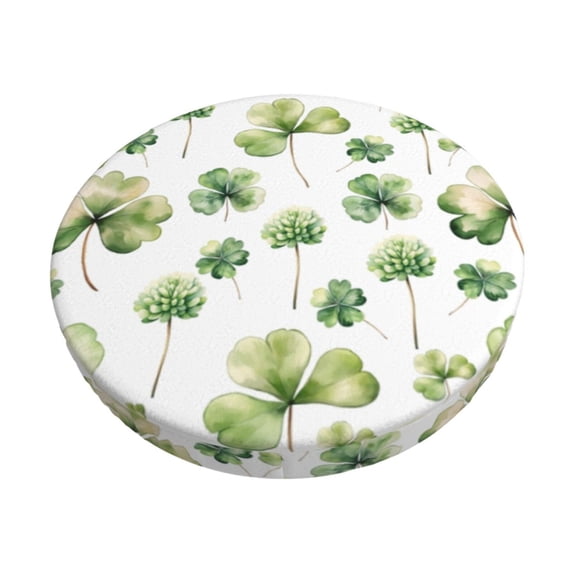 Bingfone13 inch Padded Round Bar Stool Cover Cushion with Elastic Fabric Round Chair Seat - St Patrick's Day3