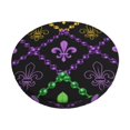 thumbnail image 1 of Bingfone14 inch Padded Round Bar Stool Cover Cushion with Elastic Fabric Round Chair Seat - Mardi Gra Geometric, 1 of 7