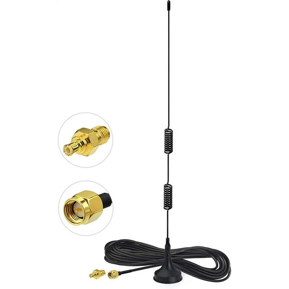 Bingfu Dual Band 978MHz 1090MHz 6dBi Magnetic Base SMA Male MCX Antenna for Aviation Dual Band 978MHz 1090MHz ADS-B Receiver RTL SDR Software Defined Radio USB Stick Dongle Tuner Receiver