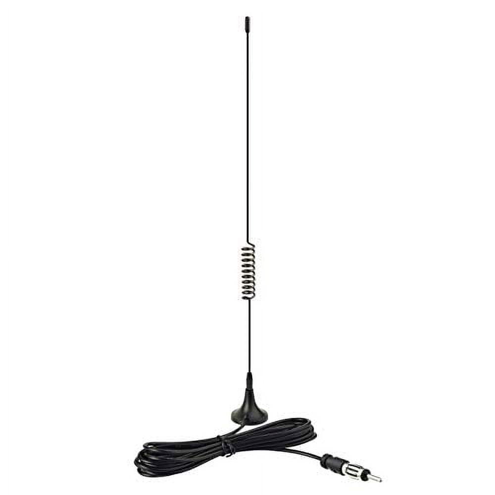 Bingfu Universal Car Stereo Antenna Car FM AM Radio Antenna Magnetic Base Car Radio Antenna Aerial for Vehicle Truck SUV Truck RV Marine Boat Car Stereo Audio Radio Head Unit CD Media