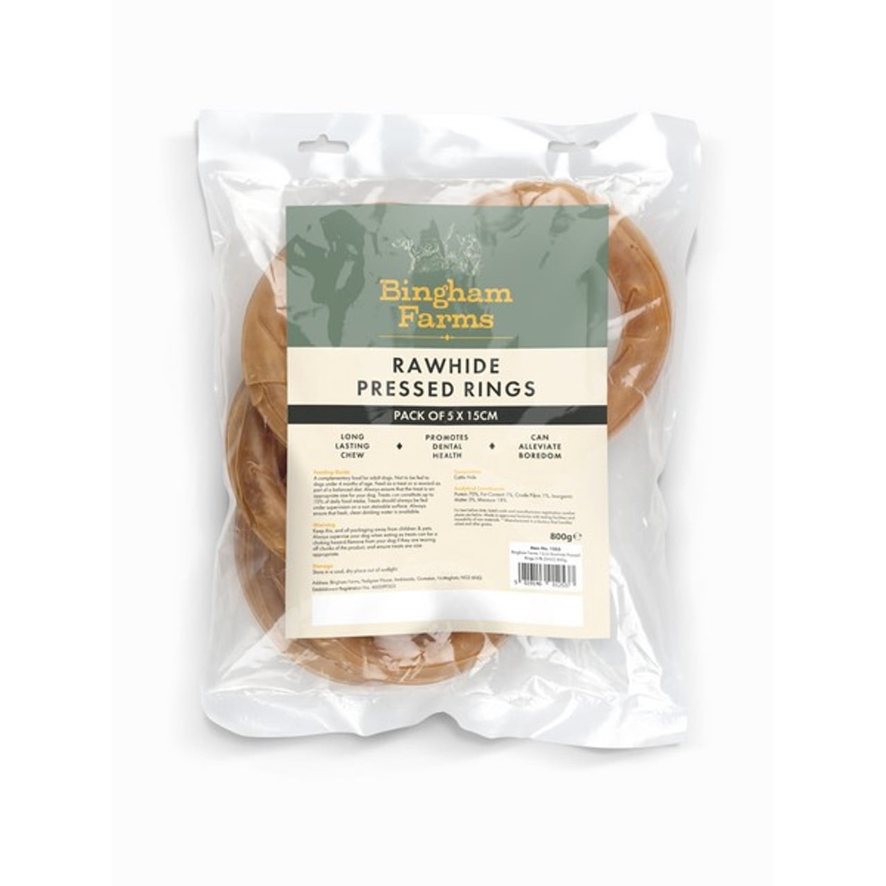 Bingham Farms 15cm Rawhide Pressed Rings 5 Pk [SNG] 800g - Walmart.com