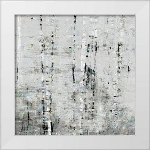 Bingham, John 12x12 White Modern Wood Framed Museum Art Print Titled - Birch Perspective Grey III
