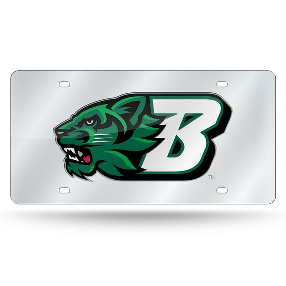 Binghamton Bearcats Mirrored Laser Cut License Plate Laser Tag