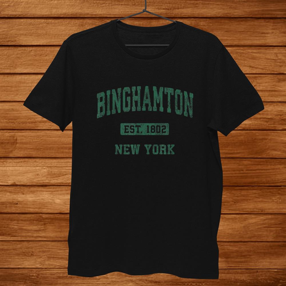 Binghamton New York Ny Vintage Athletic Sports Shirt Gift Black Unisex