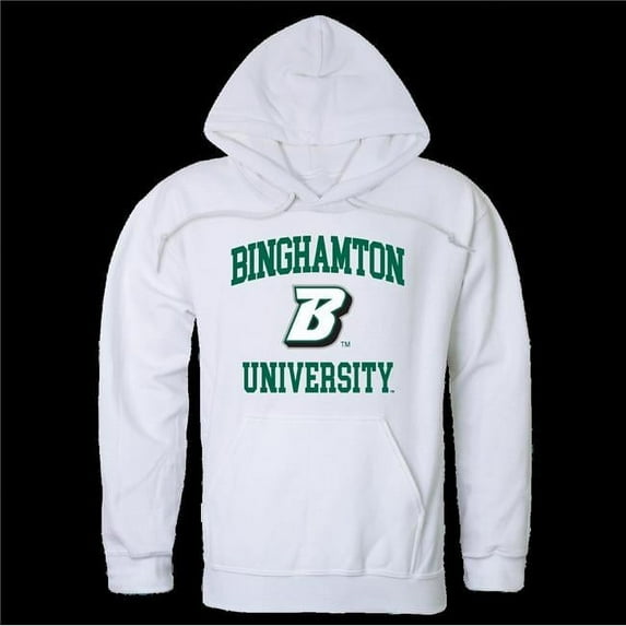 Binghamton University Bearcats Seal Hoodie, White - Small