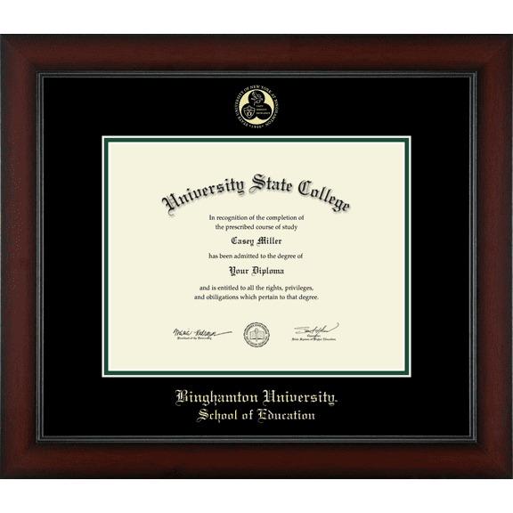Binghamton University School of Education Diploma Frame, Document Size 11" x 8.5"