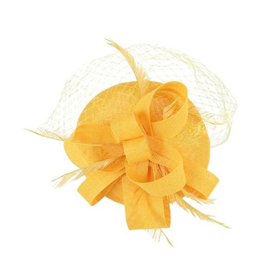 Bingirl Fascinator Hat Sheer Mesh Large Flower Veil for Women Retro Tea Party Pillbox Derby Kentucky Hat Fascinator Feather Headpiece Art Deco for Party Acessories