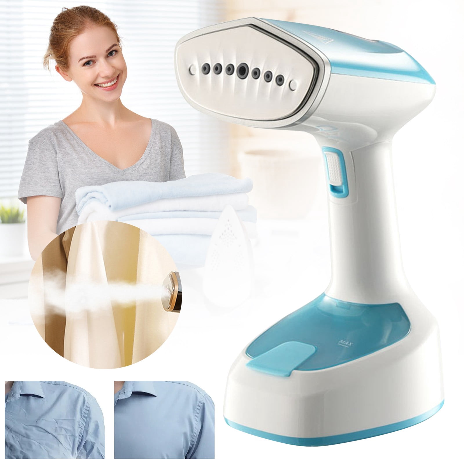 Binglerxi Handheld Steamer for Clothes, Travel Steamer for Clothes, Portable Garment Steamer, Easy Steam Fabric Wrinkle Remover for All Fabrics Travel Home Use, 30 Second Heat Up