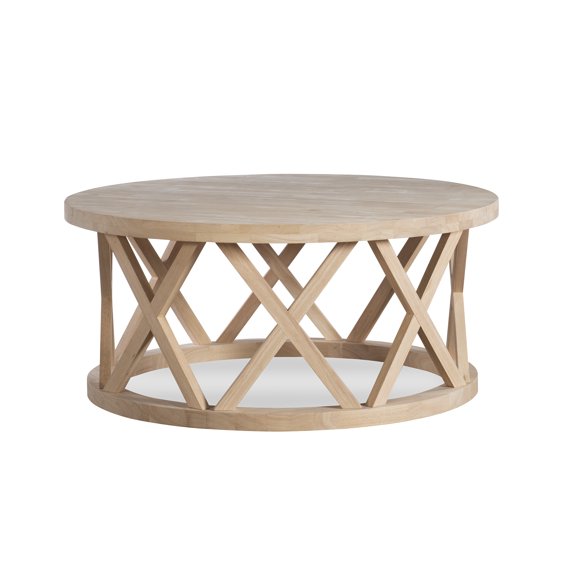 Bingltd Solid Hardwood Coffee Table, Unfinished