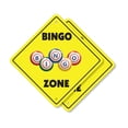 thumbnail image 1 of Bingo (2 Pack) Plastic Crossing Sign - 12 Inch X 12 Inch Xing Sign Gift Game Fun Numbers Board Hall Cards Social Night Prize Lucky Play Event, 1 of 4
