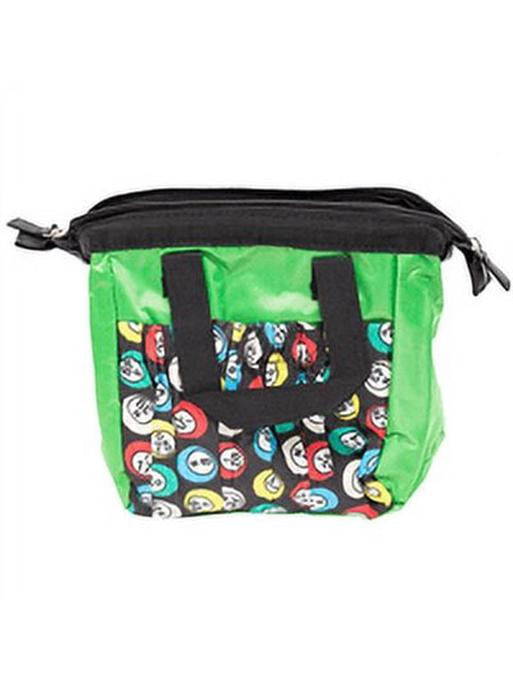 Bingo Bag - Zipper Closure - Carrying Handle - 6 pockets - Cotton and Nylon - Green