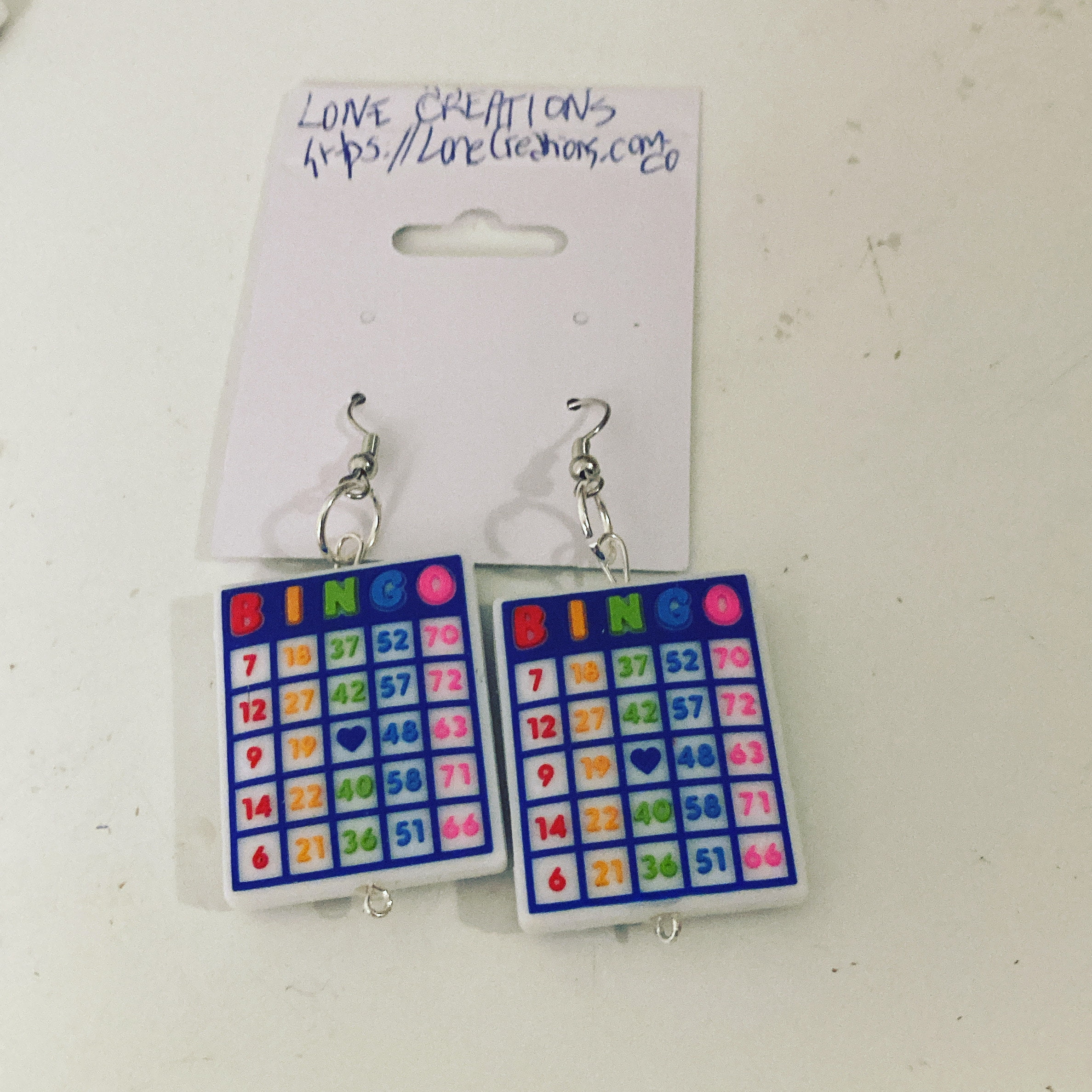 Bingo Card earrings