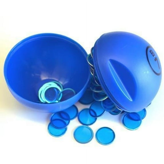 Bingo Chips Magnetic Pick-Up Blue Ball w/100 Chips
