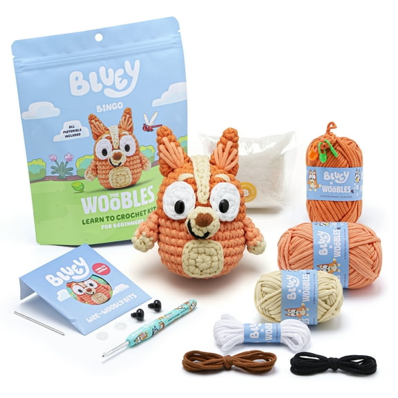 The Woobles Beginner Crochet Amigurumi Kit – Bingo, Learn to Crochet Character Craft Kit for Kids and Adults